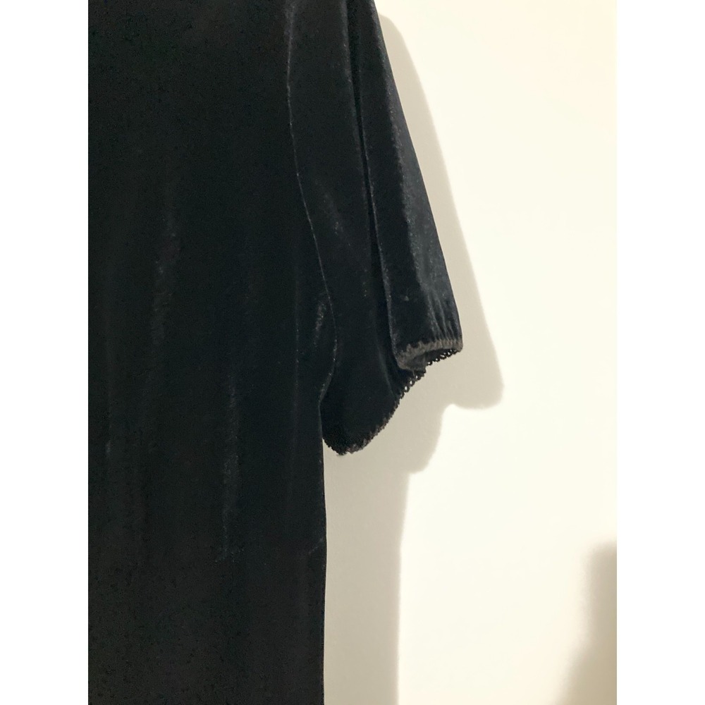 Talbots Velvet Sheath Dress Women 10 Black Midi Core Goth Classic Vintage 90s - Picture 5 of 11
